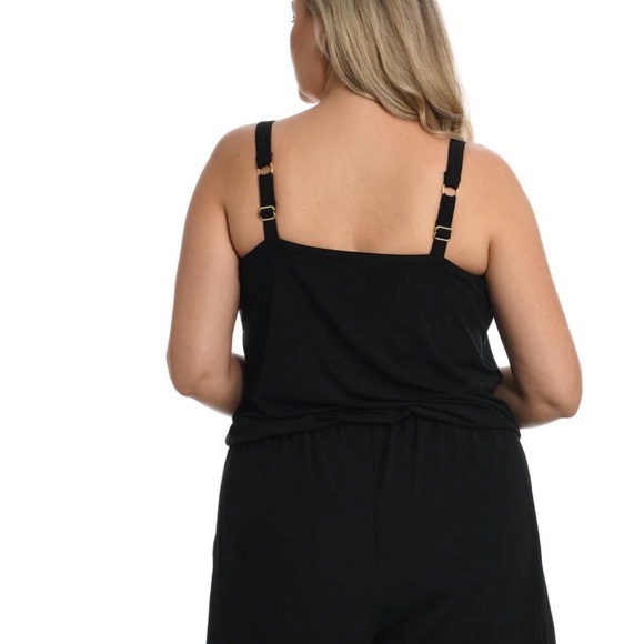 Maxine of Hollywood Jersey Swim Romper One Piece/Cover Up (Plus Size) - Picture 2 of 14